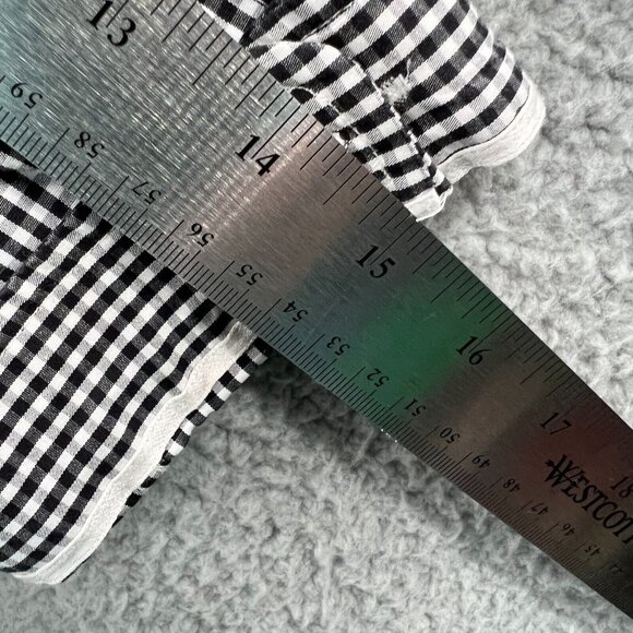 Lands End Womens Top 2 Black White Gingham Button Front No Iron Supima Shirt - Picture 9 of 9